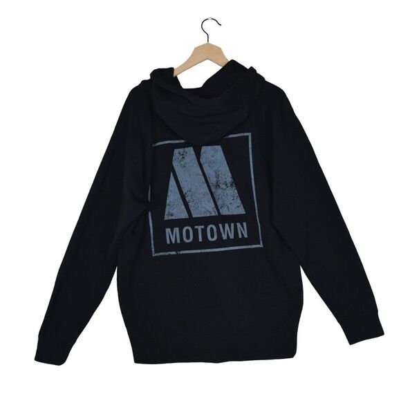 NWT Motown Records Hoodie Zip Black L Retro Music Streewear Band Sweater - Picture 1 of 5